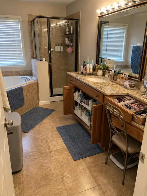 AI-generated preview of an organized bathroom