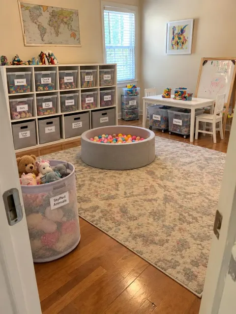 AI-generated preview of an organized kids playroom