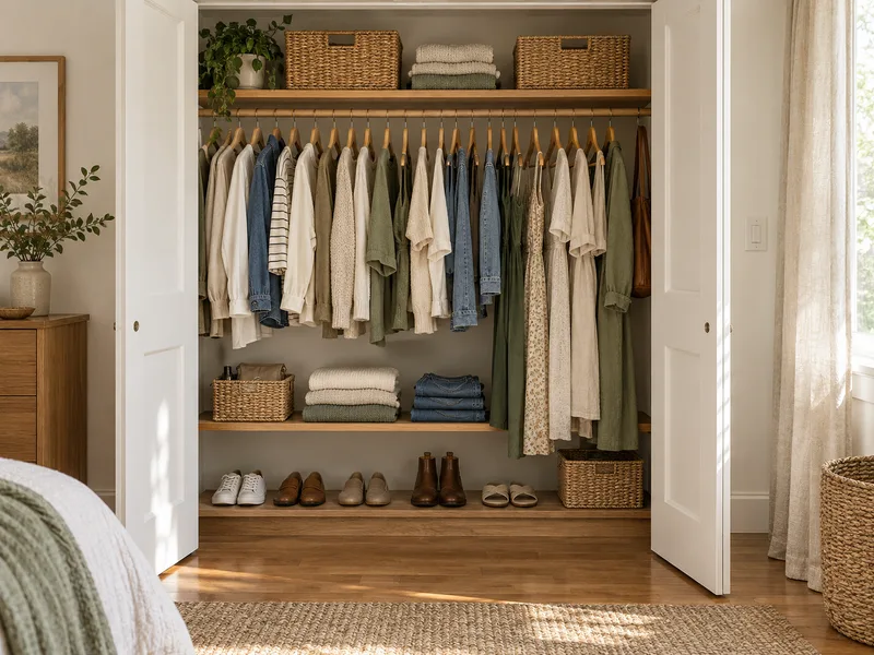 Illustrative organized closet